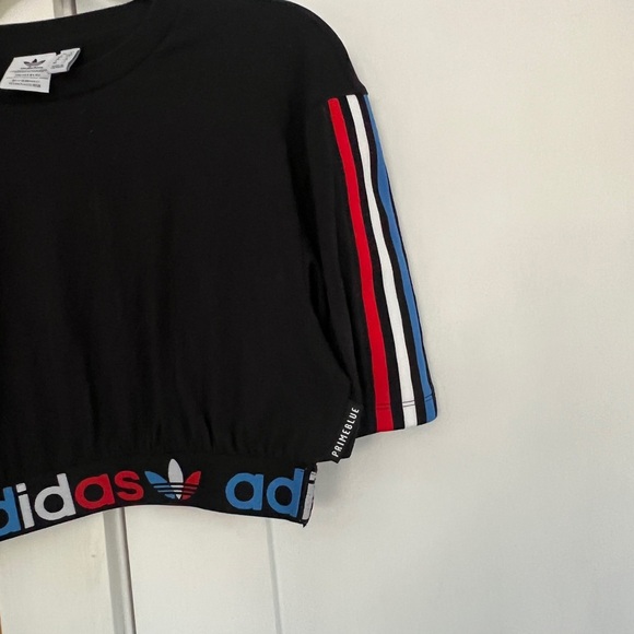 Adidas Adicolor Primeblue Tricolor Cropped Tee Small - Picture 7 of 8